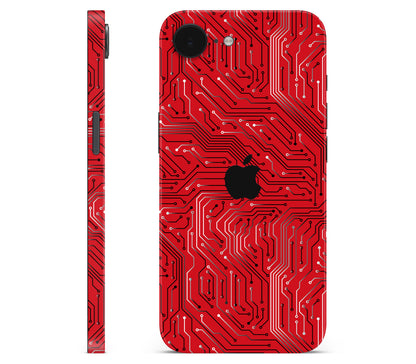 iPhone 17e skin, REDLINE, full wrap with logo cutout