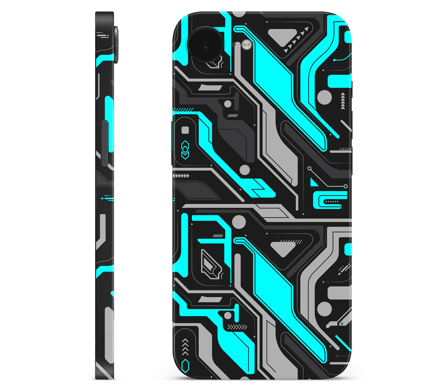 iPhone 17e skin, Code Rot (Glitch), full wrap without logo cutout