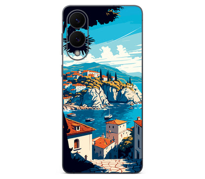 Galaxy S25 Edge skin, Coastal Clouds, back skin