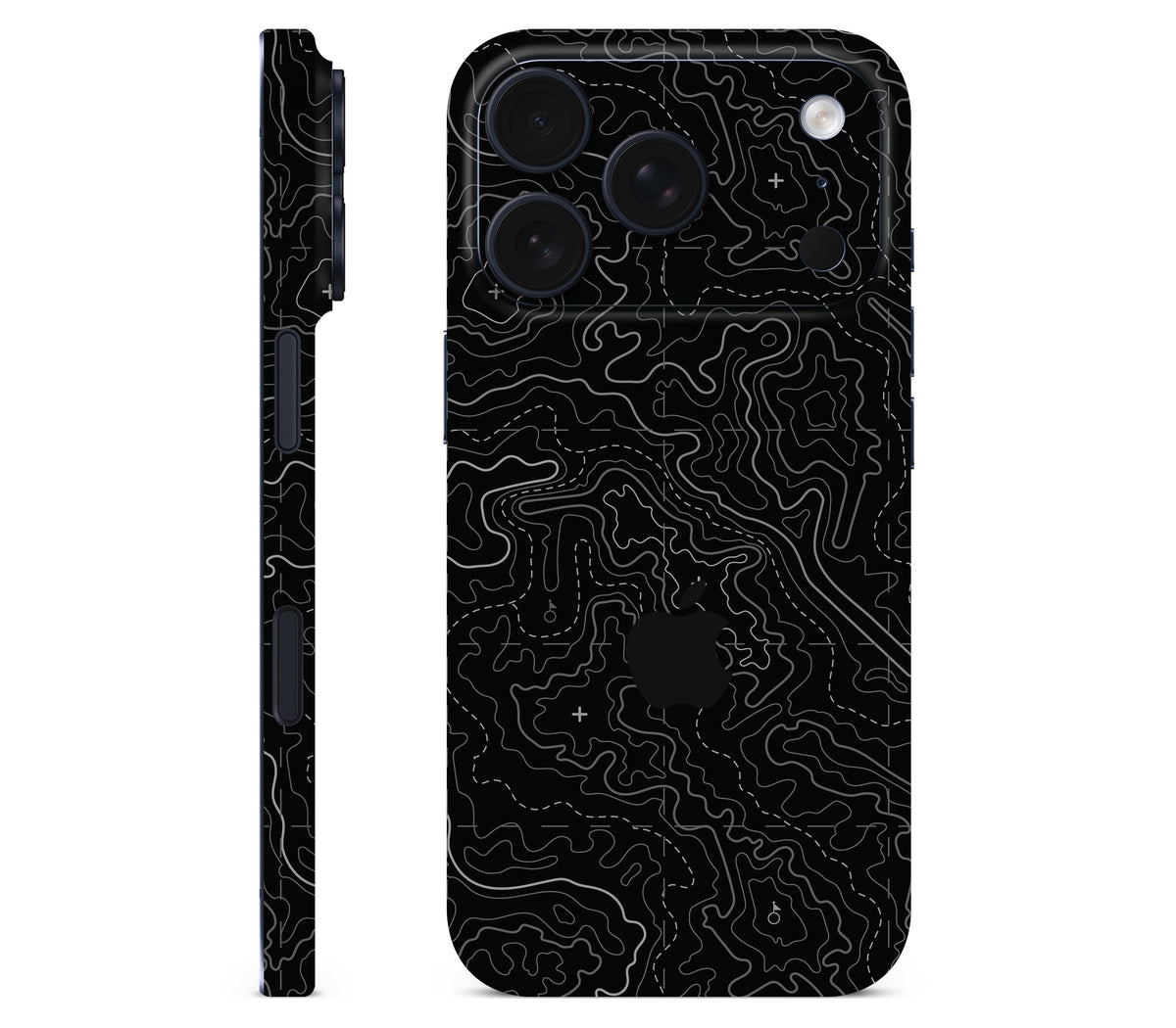 iPhone 18 Pro Max skin, Lockdown (Blackout), full wrap with logo cutout