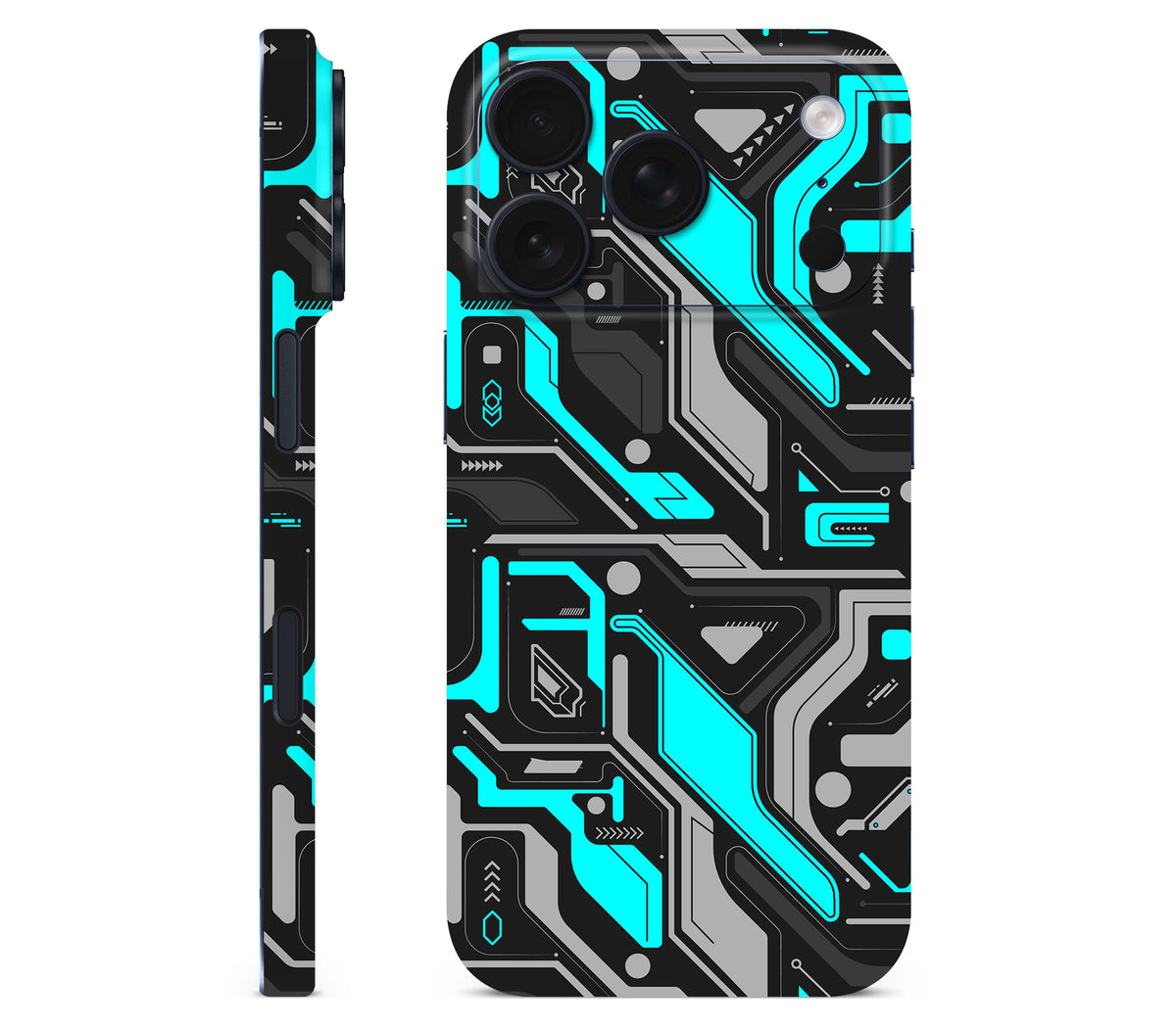 iPhone 18 Pro skin, Code Rot (Glitch), full wrap without logo cutout
