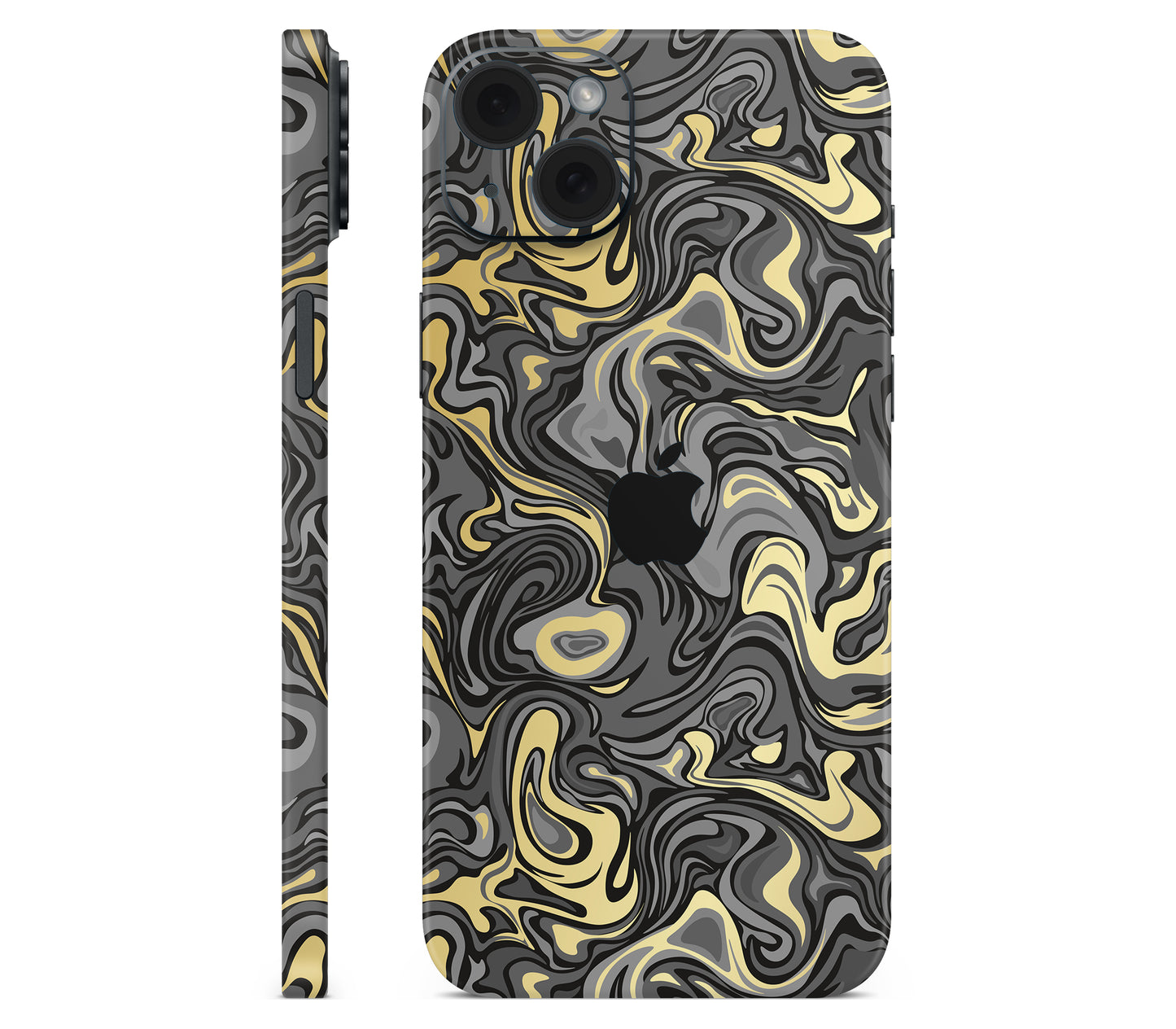 iPhone 15 Plus skin, Damnation, full wrap with logo cutout