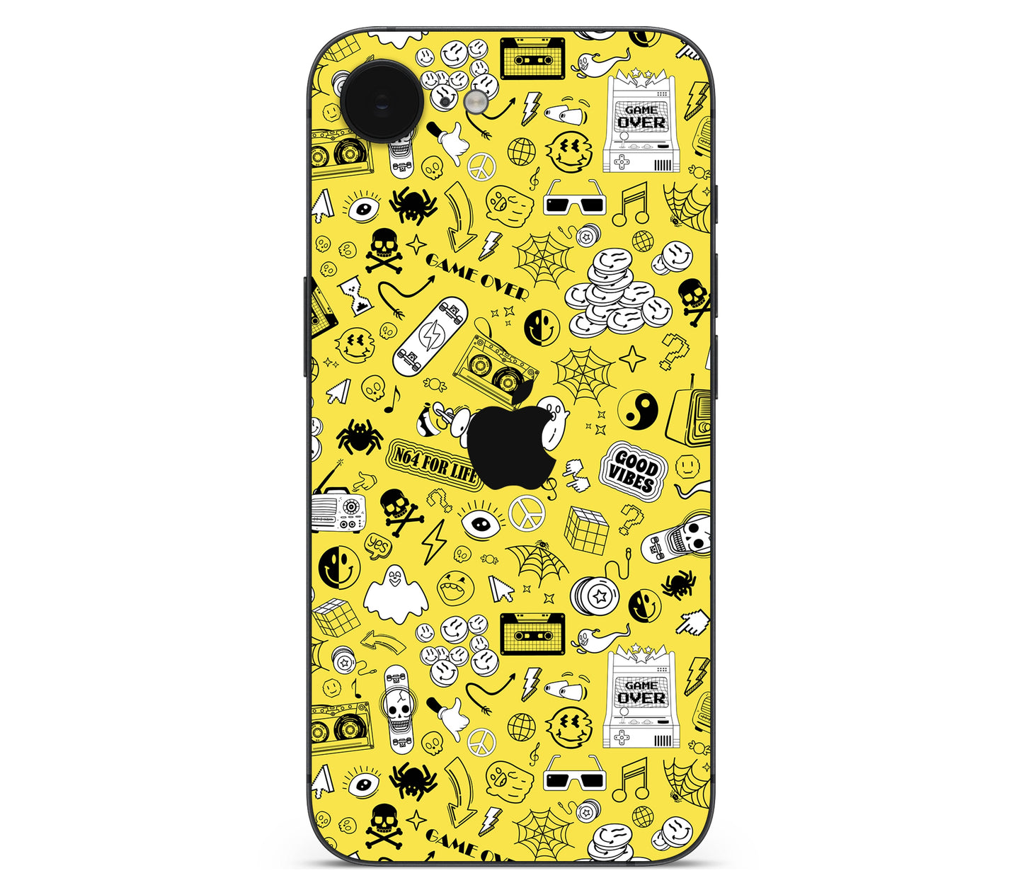 iPhone 17e skin, 90’s Nostalgia, back skin with logo cutout