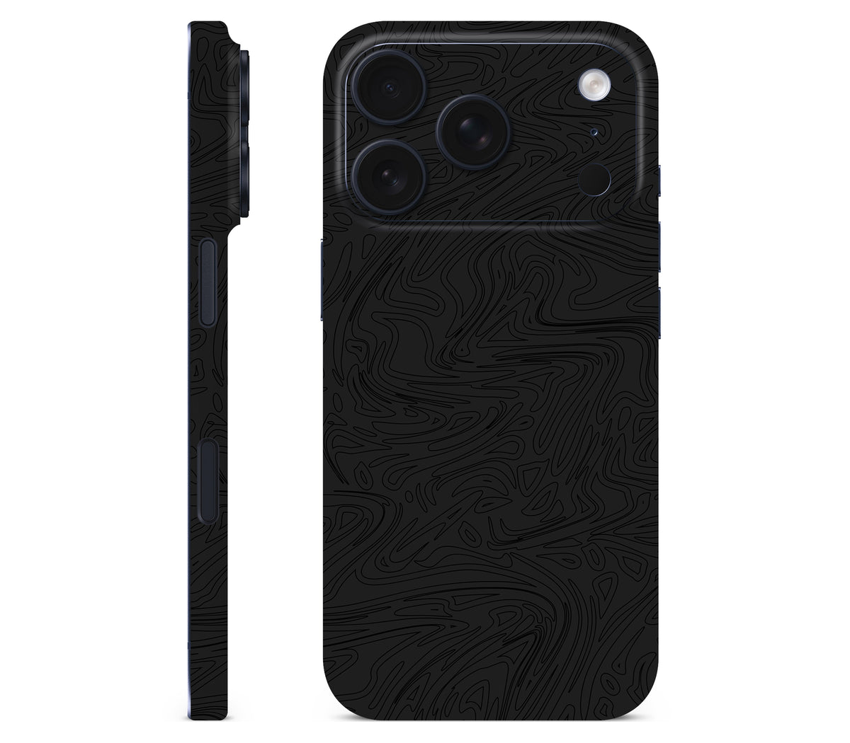 iPhone 18 Pro Max skin, Black Ice, full wrap without logo cutout