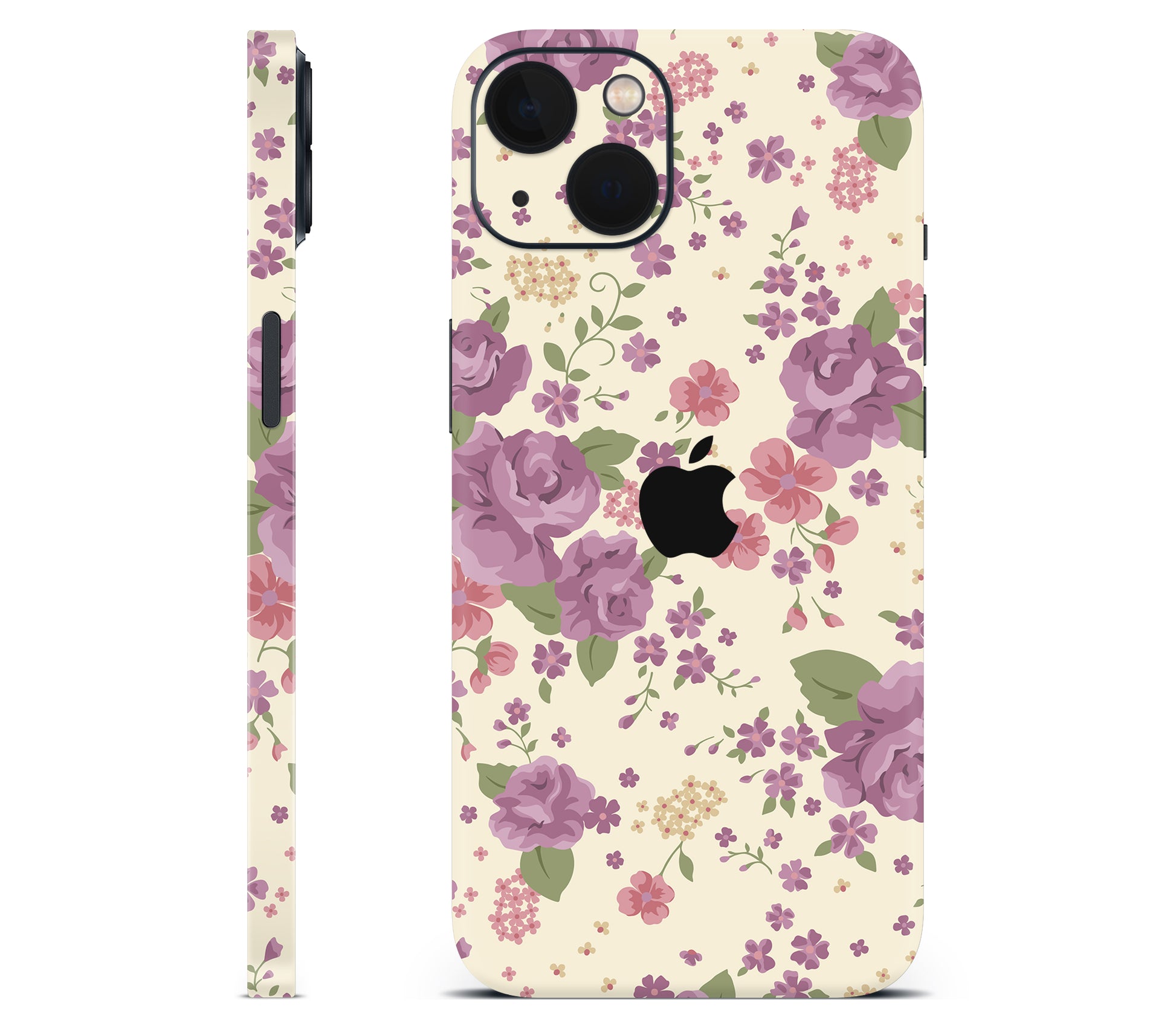 iPhone 13 skin, Lilac, full wrap with logo cutout