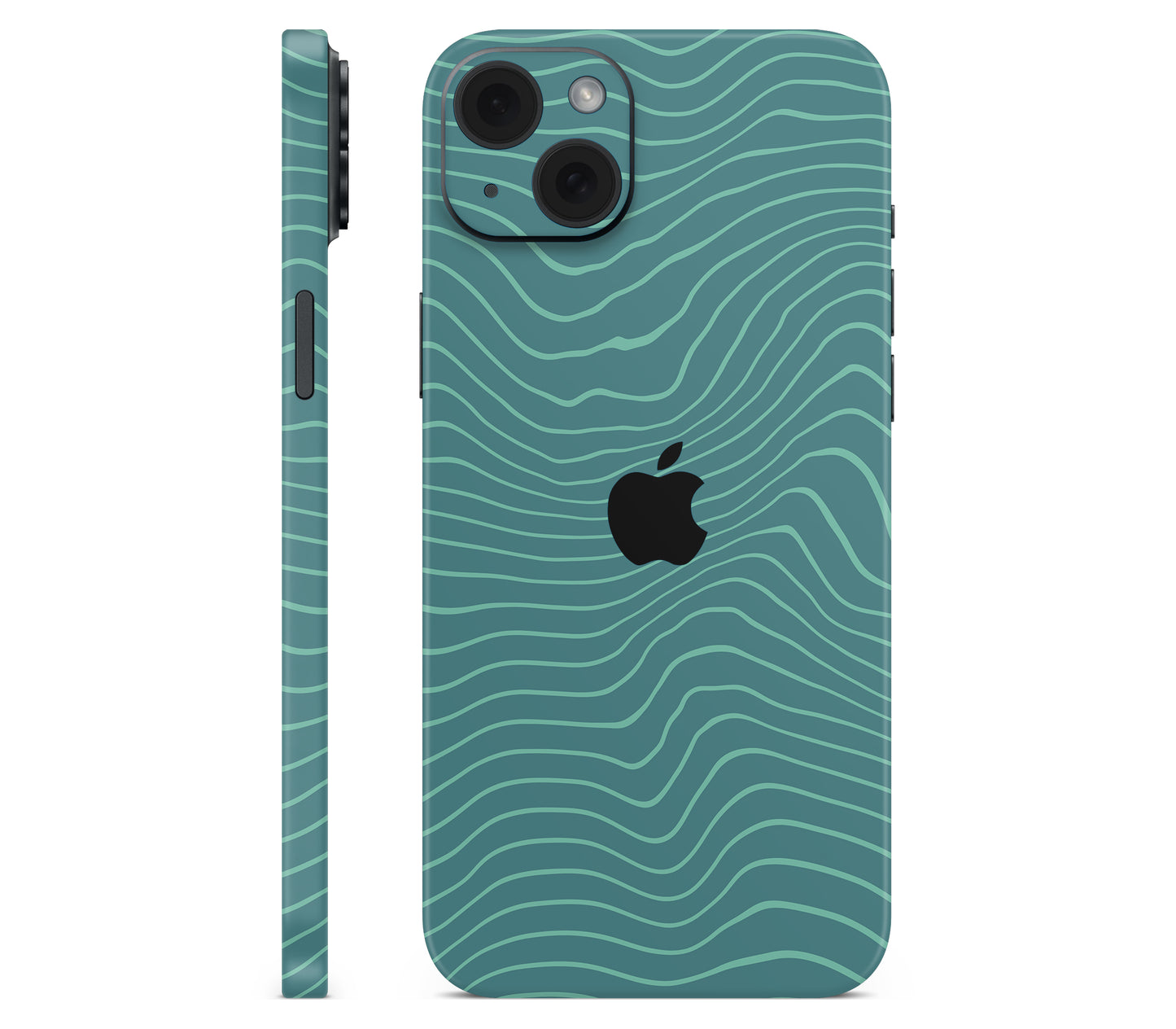 iPhone 15 Plus skin, Tide, full wrap with logo cutout