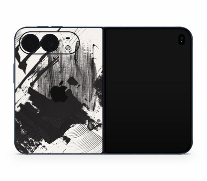 iPhone Duo skin, Black Noir, back skin with logo cutout