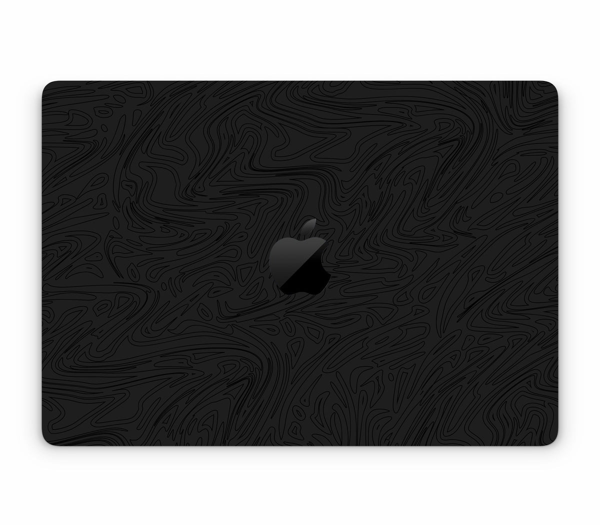 MacBook Air 13" (2025, M4) skin, Black Ice, top skin with logo cutout