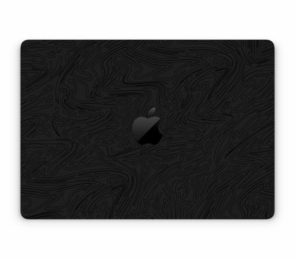 MacBook Air 13" (2025, M4) skin, Black Ice, top skin with logo cutout