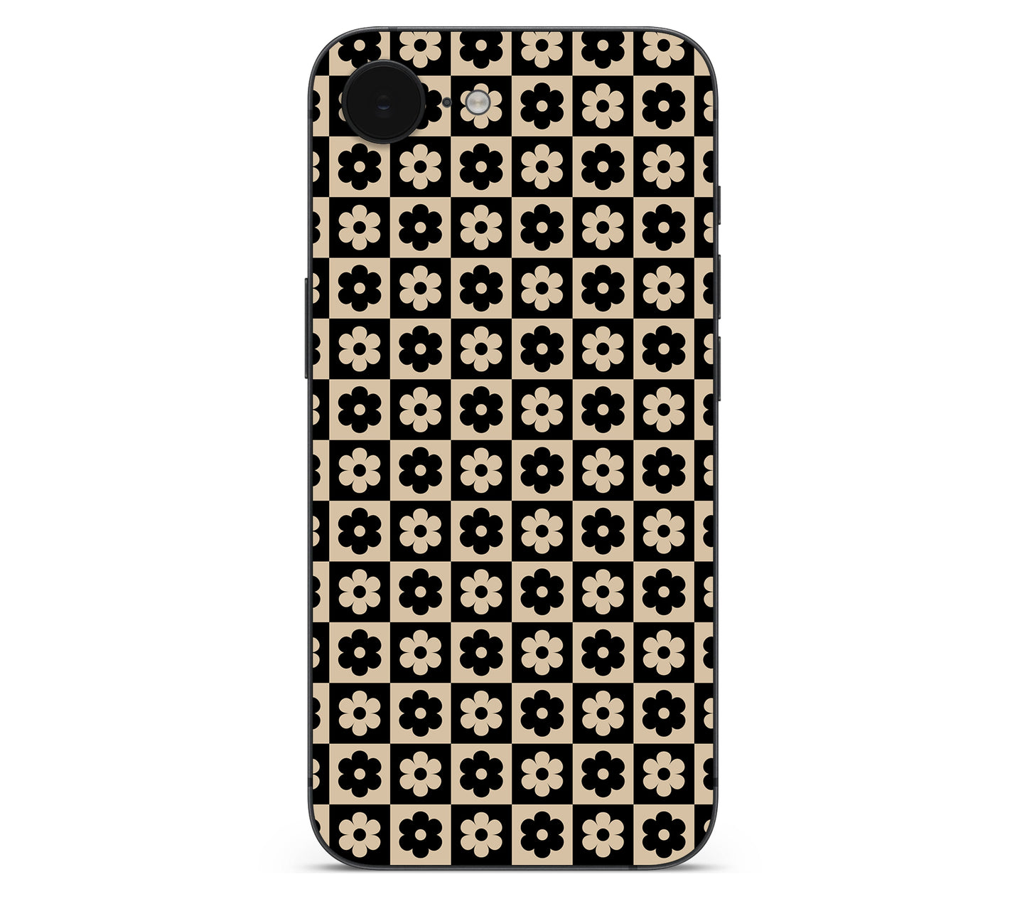 iPhone 17e skin, Floral Grid, back skin without logo cutout
