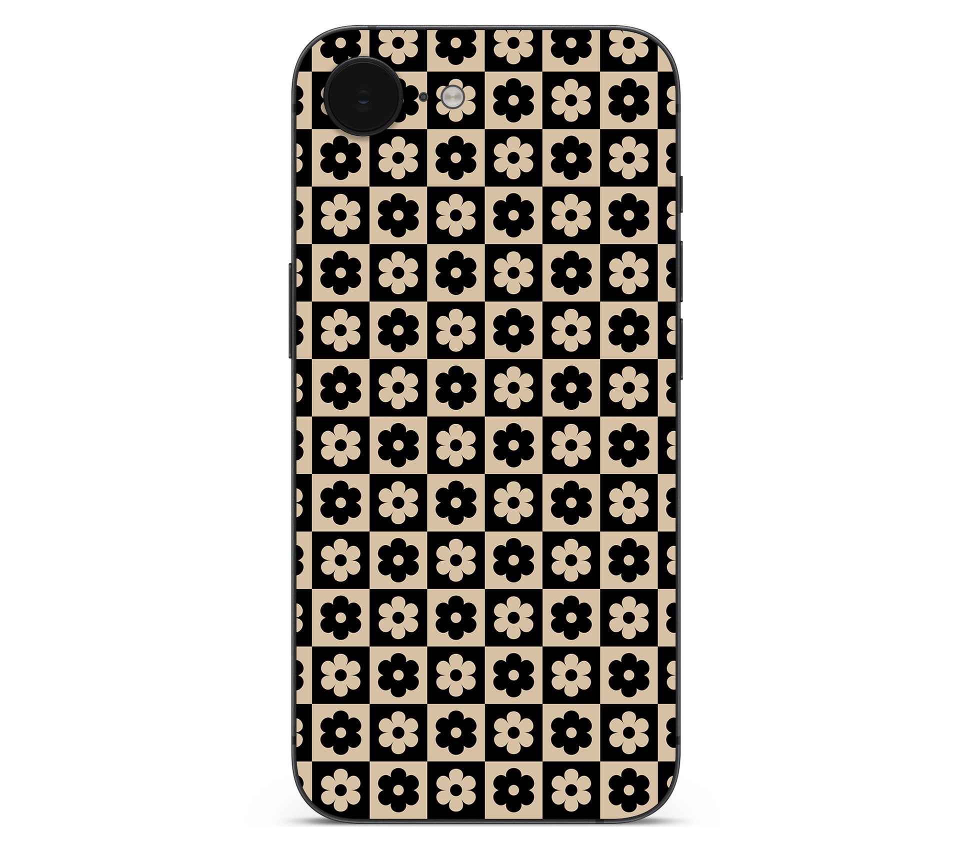 iPhone 17e skin, Floral Grid, back skin without logo cutout