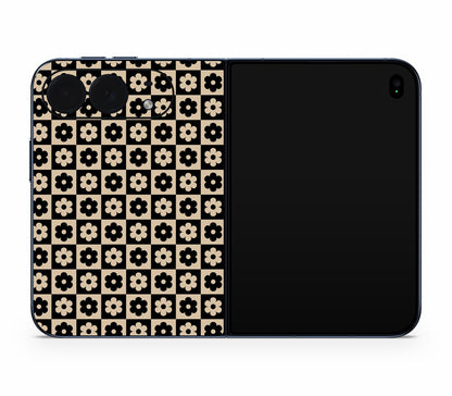 iPhone Duo skin, Floral Grid, back skin without logo cutout