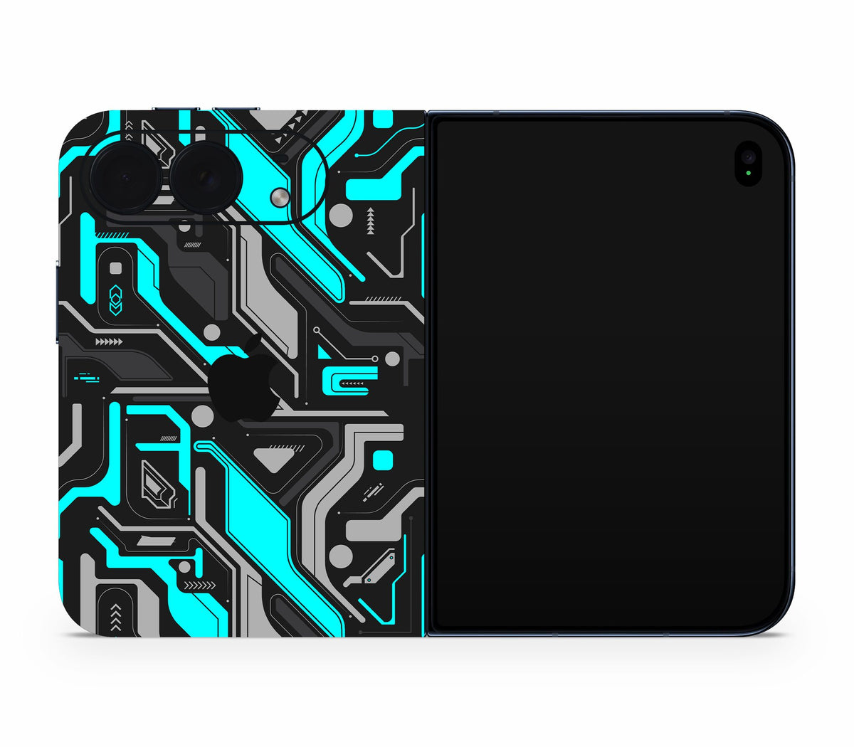 iPhone Duo skin, Code Rot (Glitch), full wrap with logo cutout
