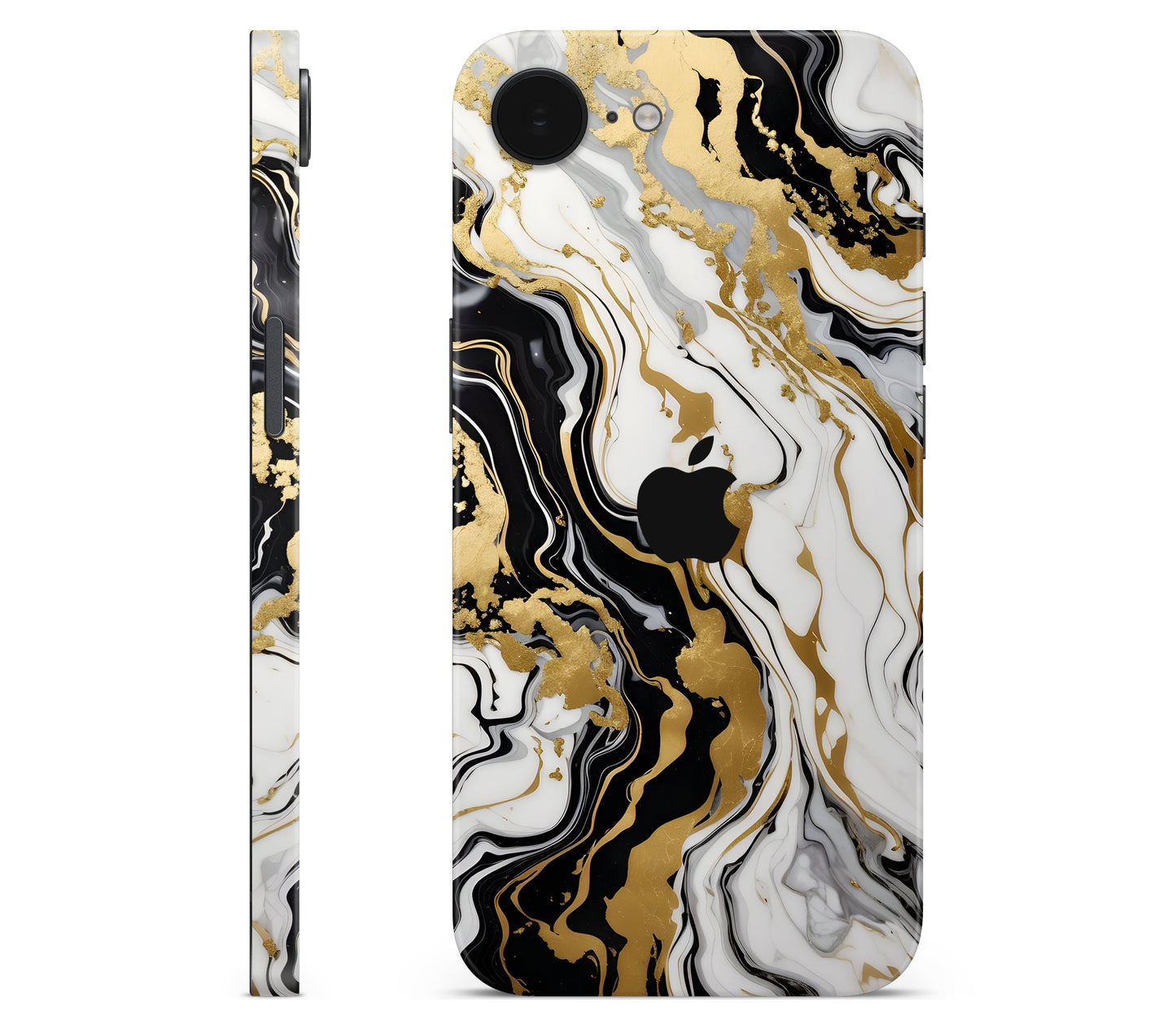 iPhone 17e skin, Gold Flare, full wrap with logo cutout