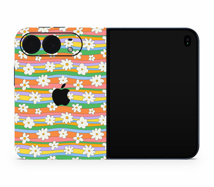 iPhone Duo skin, Daisy Drift, full wrap with logo cutout