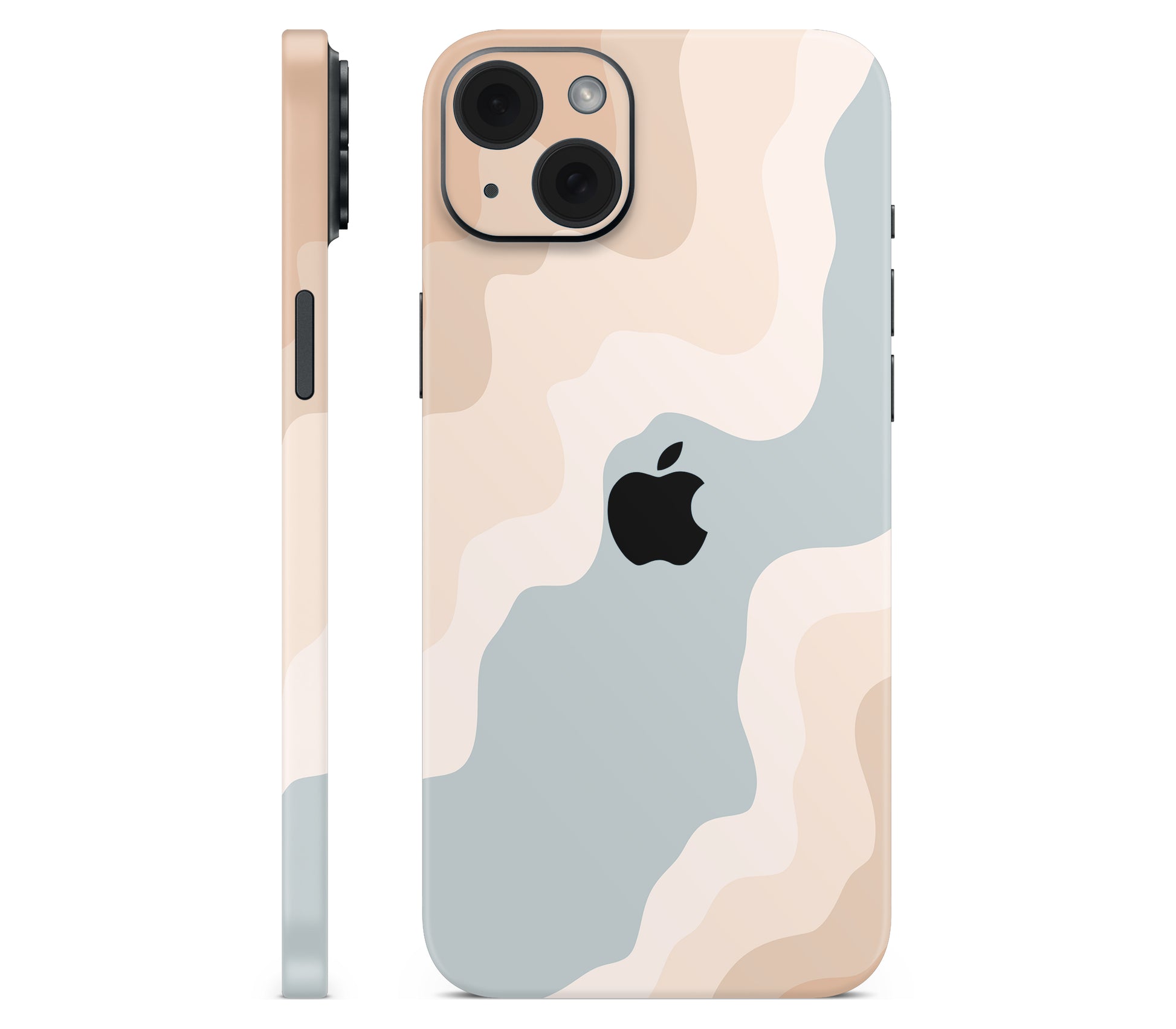 iPhone 15 Plus skin, Drift (Haze), full wrap with logo cutout