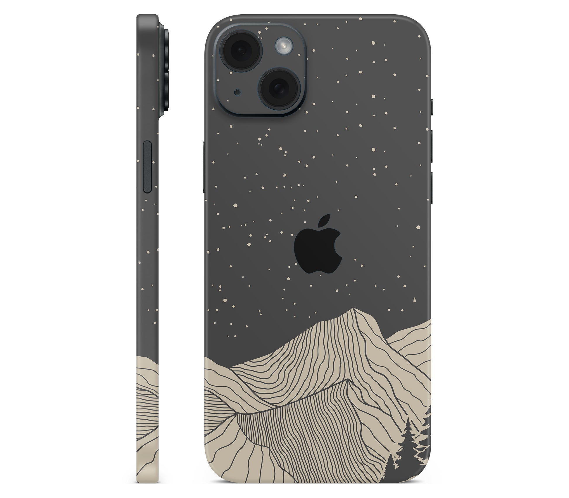 iPhone 15 skin, Nightline, full wrap with logo cutout
