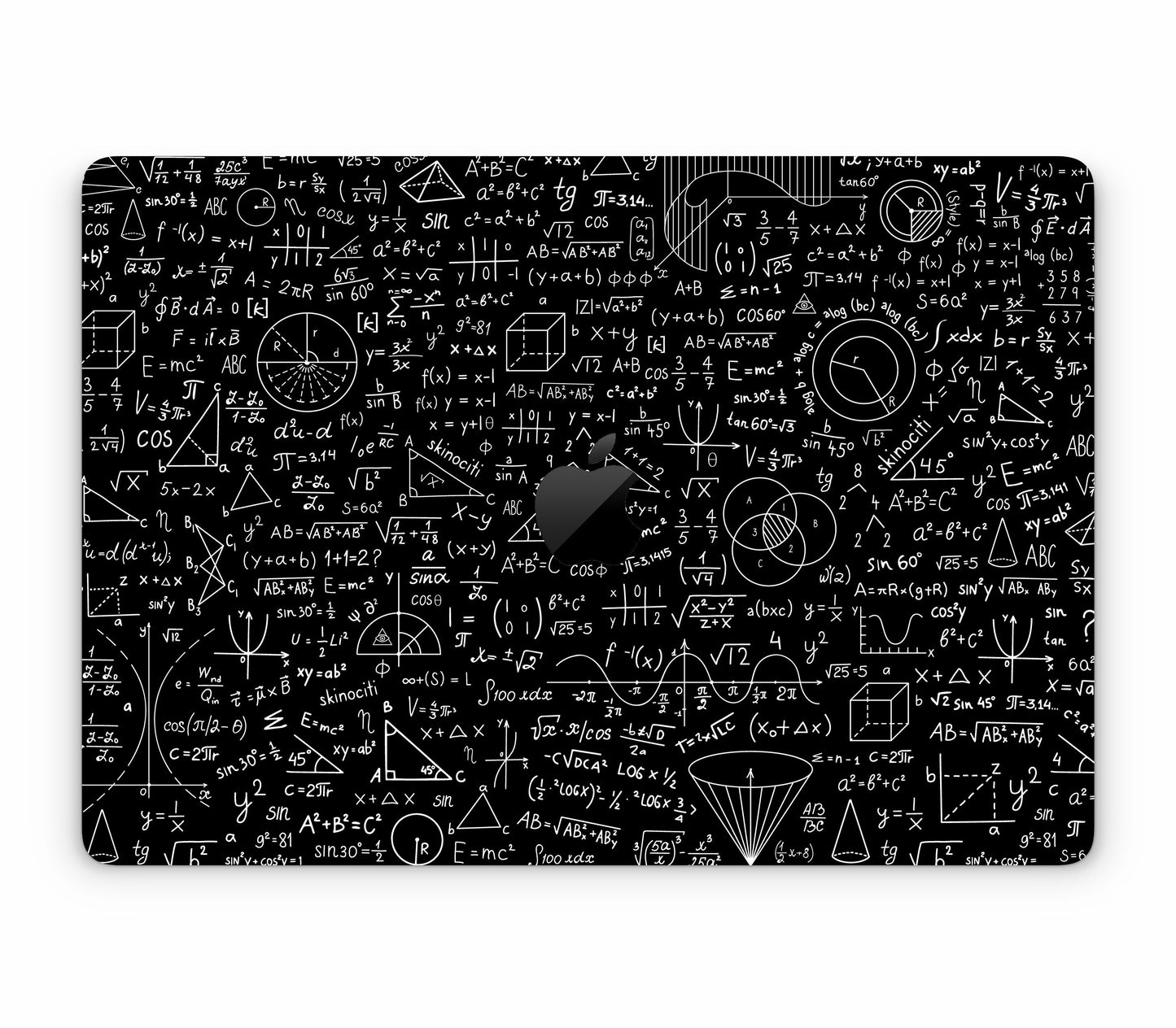 MacBook Air 15" (2025, M4) skin, Math Madness, top skin with logo cutout