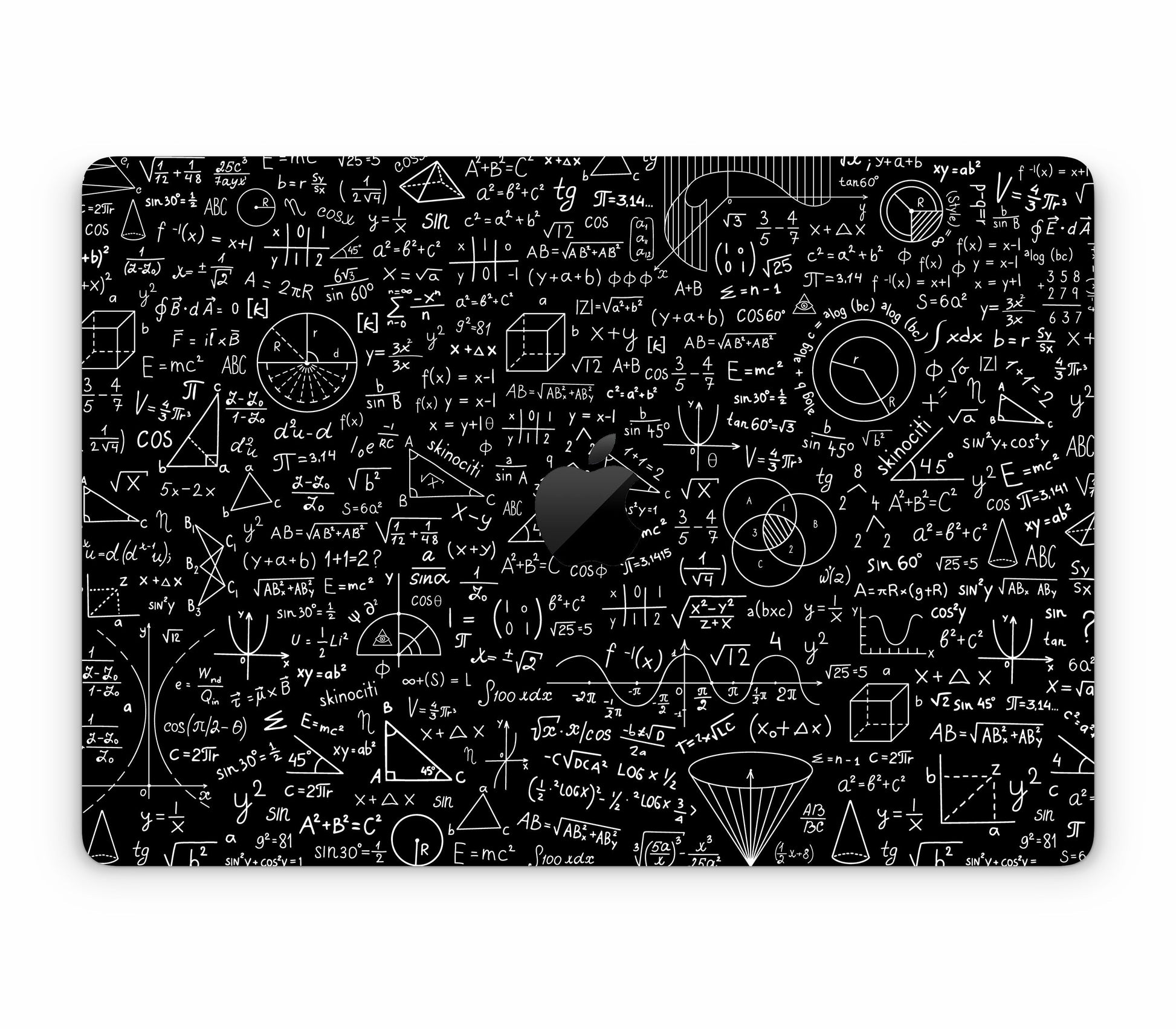 MacBook Air 15" (2025, M4) skin, Math Madness, top skin with logo cutout