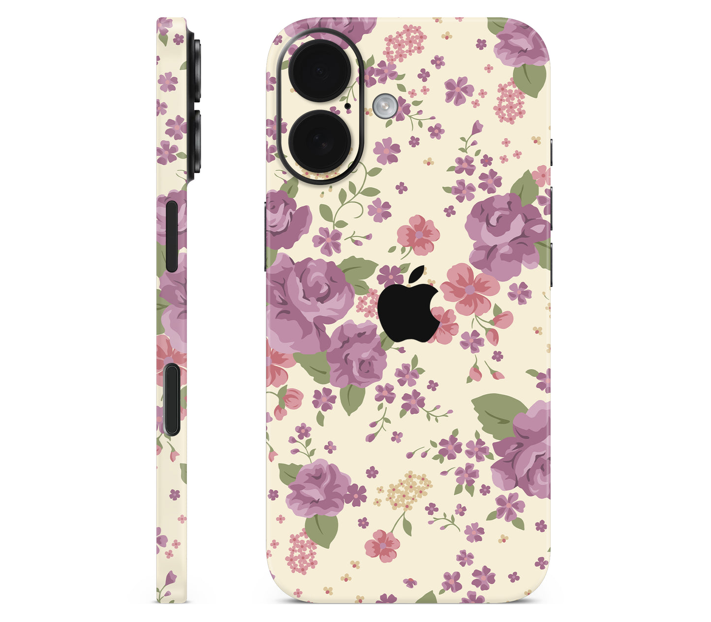 iPhone 16 Plus skin, Lilac, full wrap with logo cutout