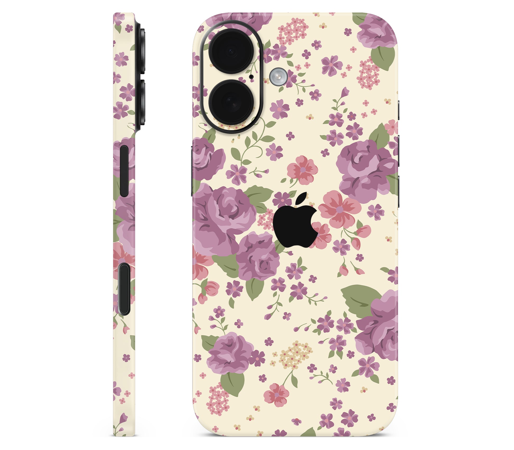 iPhone 16 Plus skin, Lilac, full wrap with logo cutout