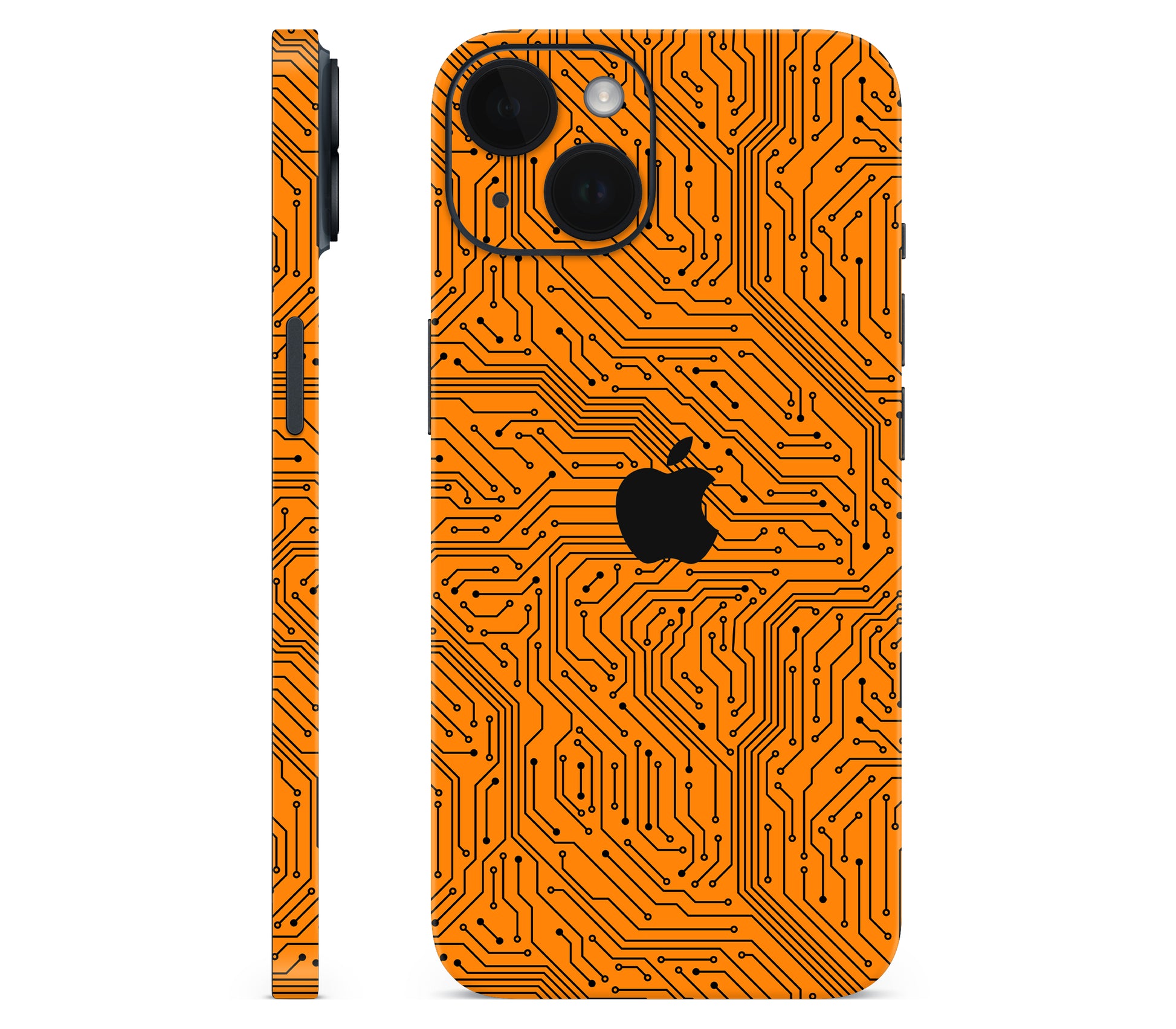 iPhone 14 skin, Pulse Grid, full wrap with logo cutout
