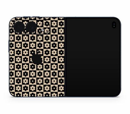 iPhone Duo skin, Floral Grid, back skin with logo cutout