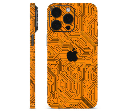 iPhone 15 Pro skin, Pulse Grid, full wrap with logo cutout
