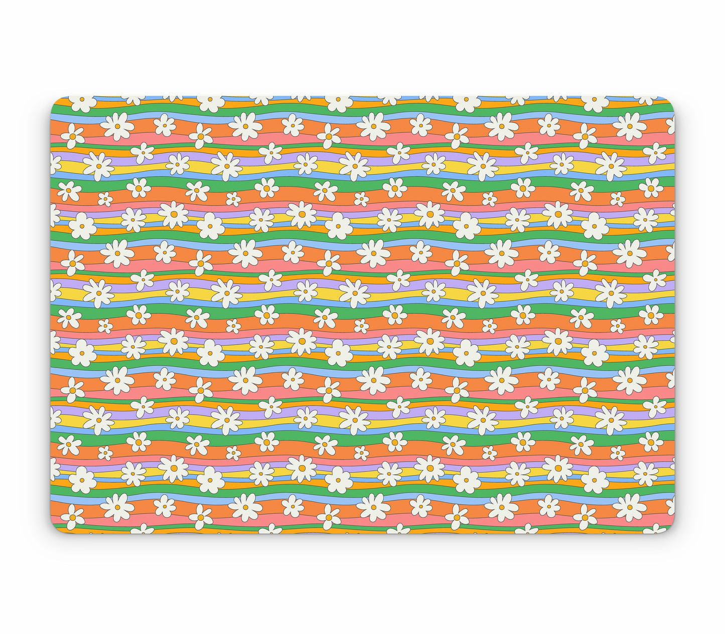 MacBook Air 15" (2025, M4) skin, Daisy Drift, top skin without logo cutout