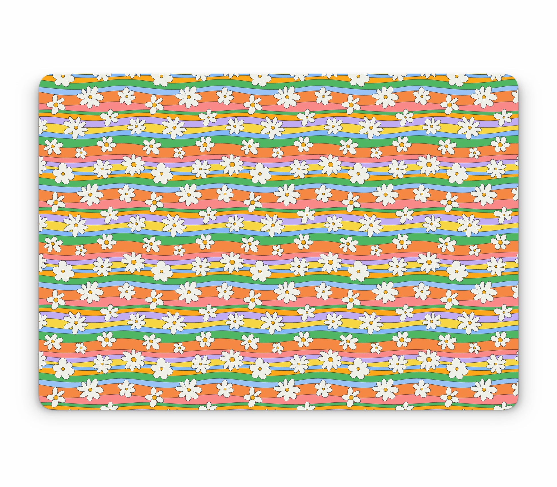 MacBook Air 15" (2025, M4) skin, Daisy Drift, top skin without logo cutout