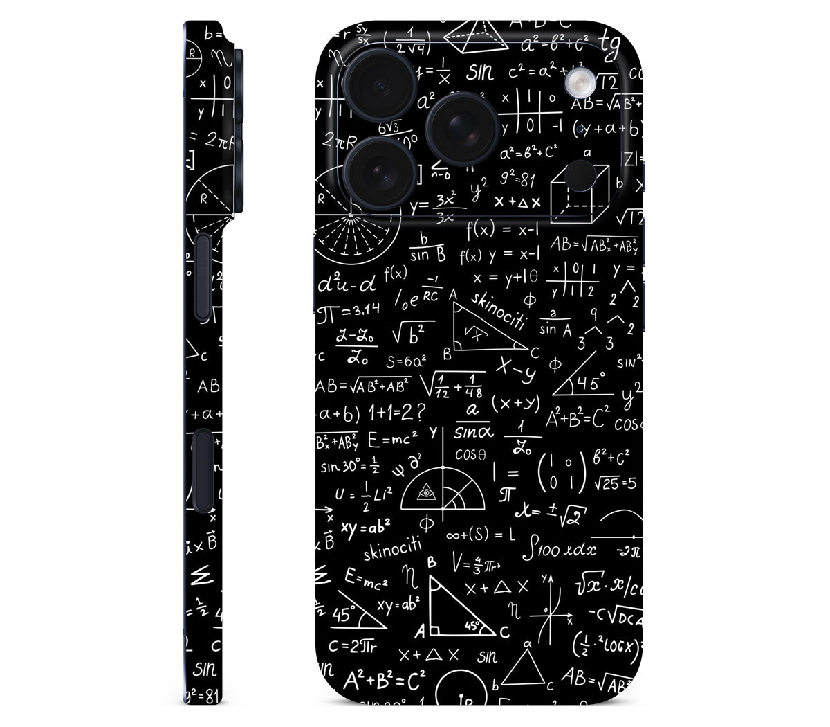 iPhone 18 Pro skin, Math Madness, full wrap without logo cutout