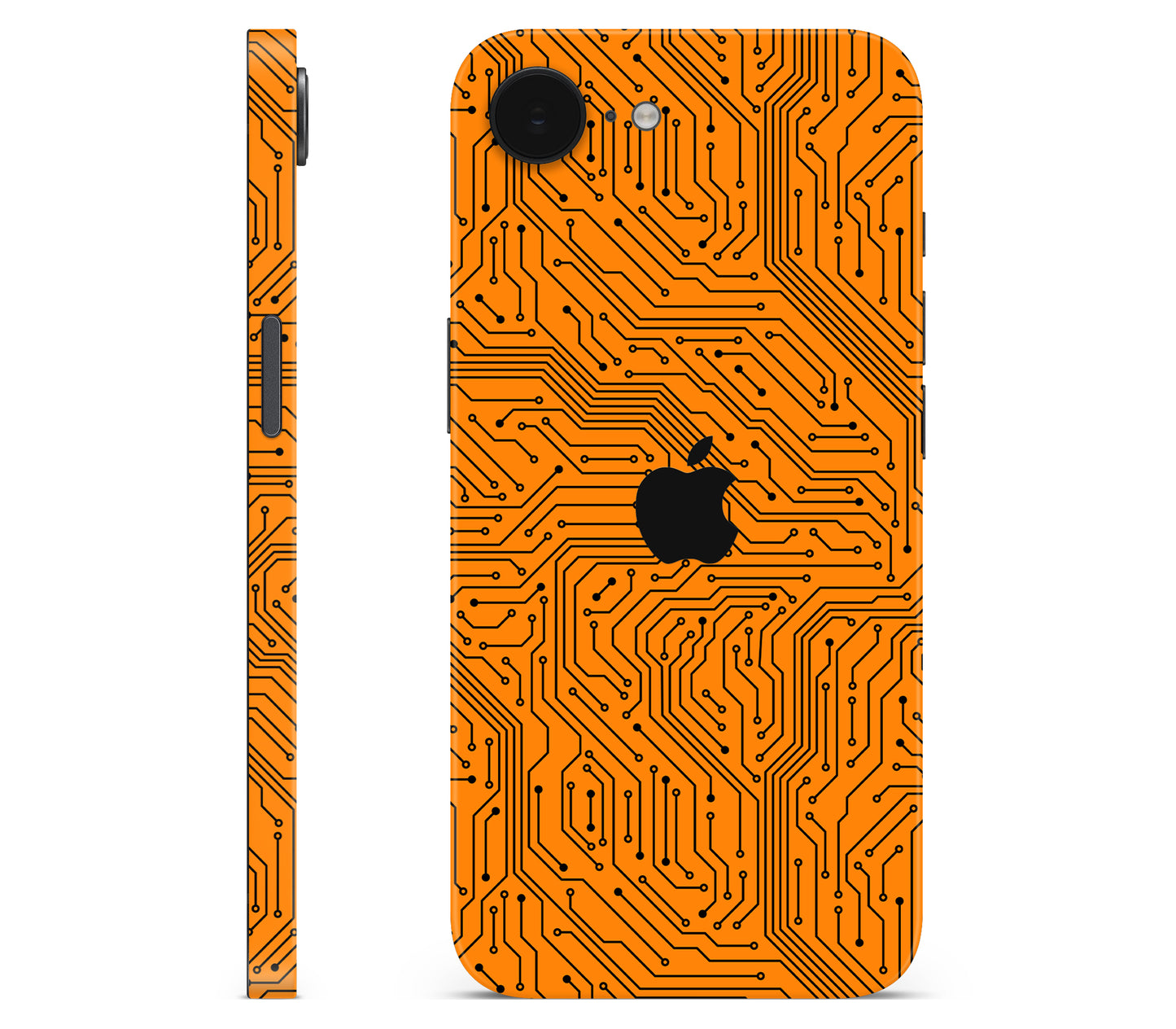 iPhone 16e skin, Pulse Grid, full wrap with logo cutout