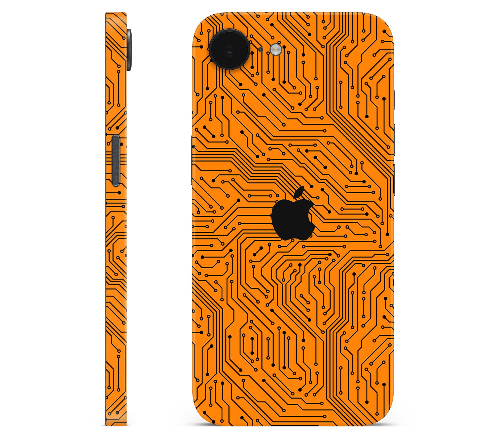 iPhone 17e skin, Pulse Grid, full wrap with logo cutout