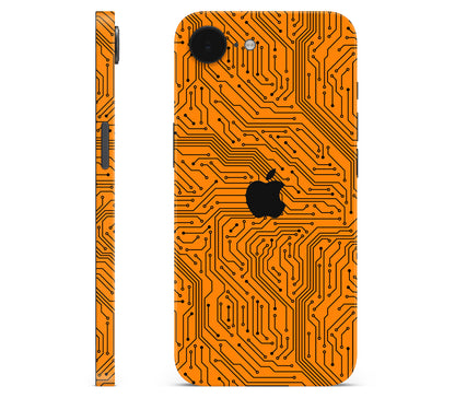 iPhone 17e skin, Pulse Grid, full wrap with logo cutout