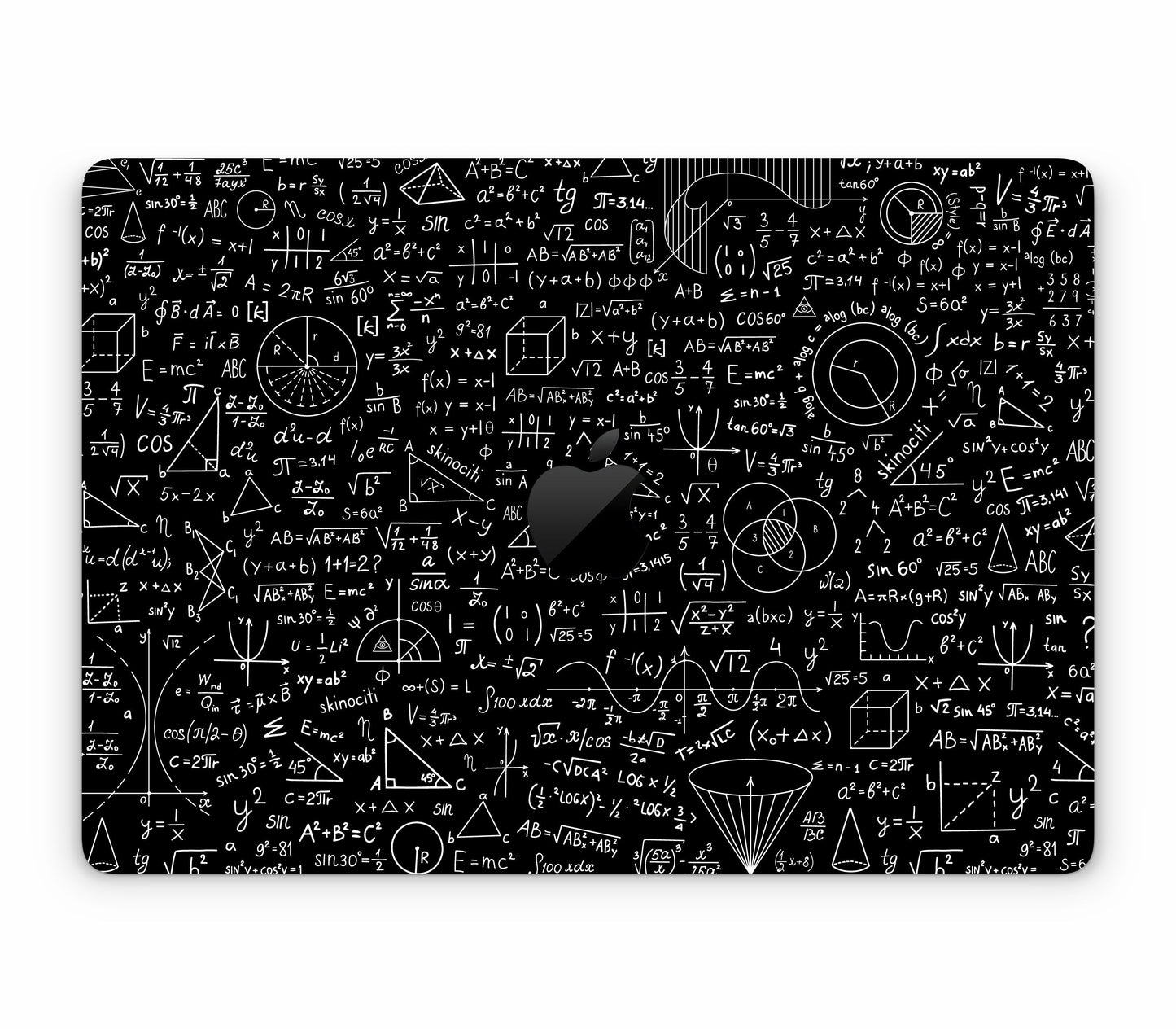 MacBook Air 13" (2025, M4) skin, Math Madness, top skin with logo cutout