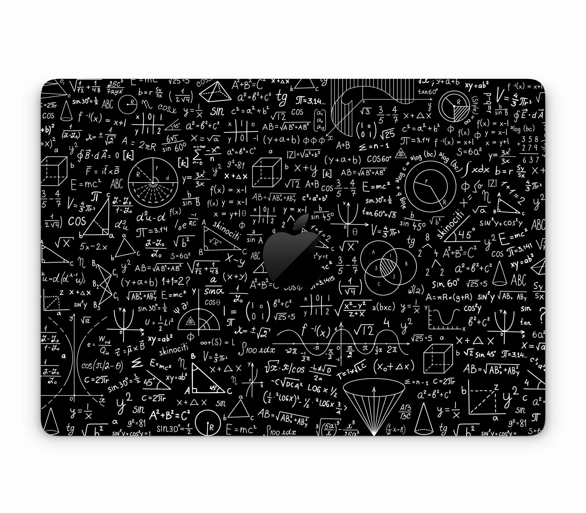 MacBook Air 13" (2025, M4) skin, Math Madness, top skin with logo cutout