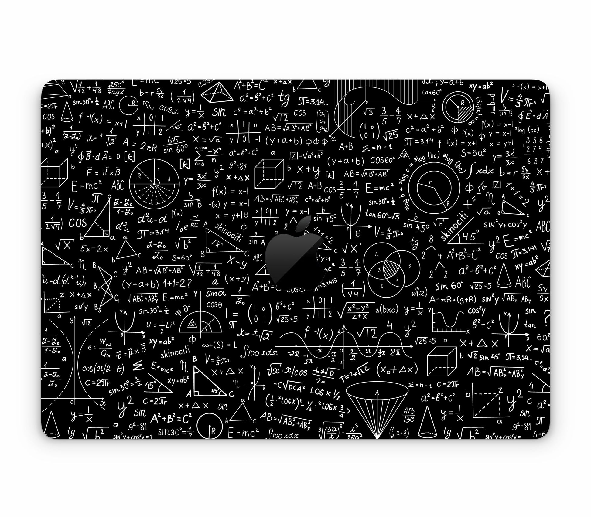 MacBook Pro 13" (2016-2019) Touch Bar skin, Math Madness, top skin with logo cutout