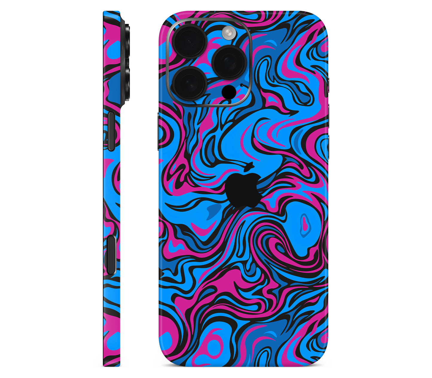 iPhone 16 Pro Max skin, Brain Drain, full wrap with logo cutout