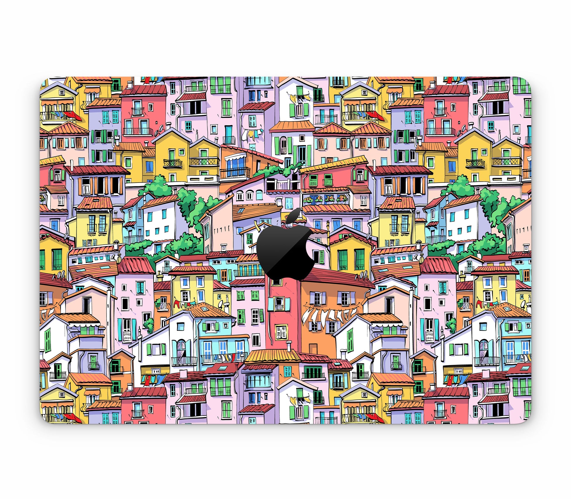 MacBook Pro 14" (2025, M5) skin, Menton Mosaic, top skin with logo cutout