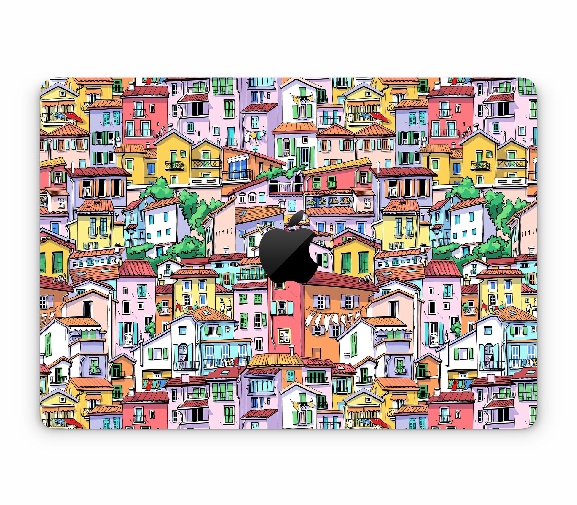 MacBook Pro 14" (2025, M5) skin, Menton Mosaic, top skin with logo cutout