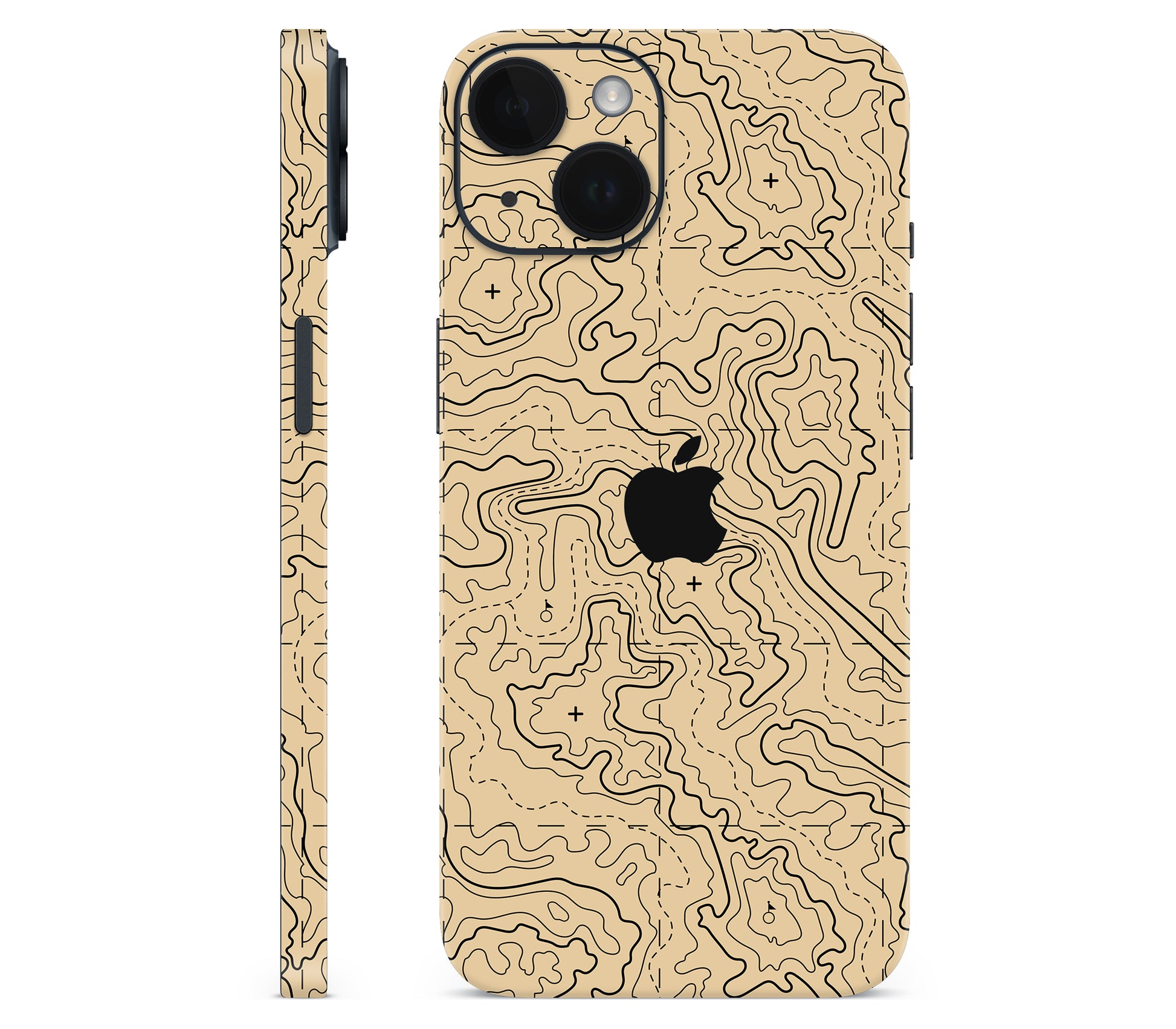 iPhone 14 Plus skin, Lockdown (Sandline), full wrap with logo cutout