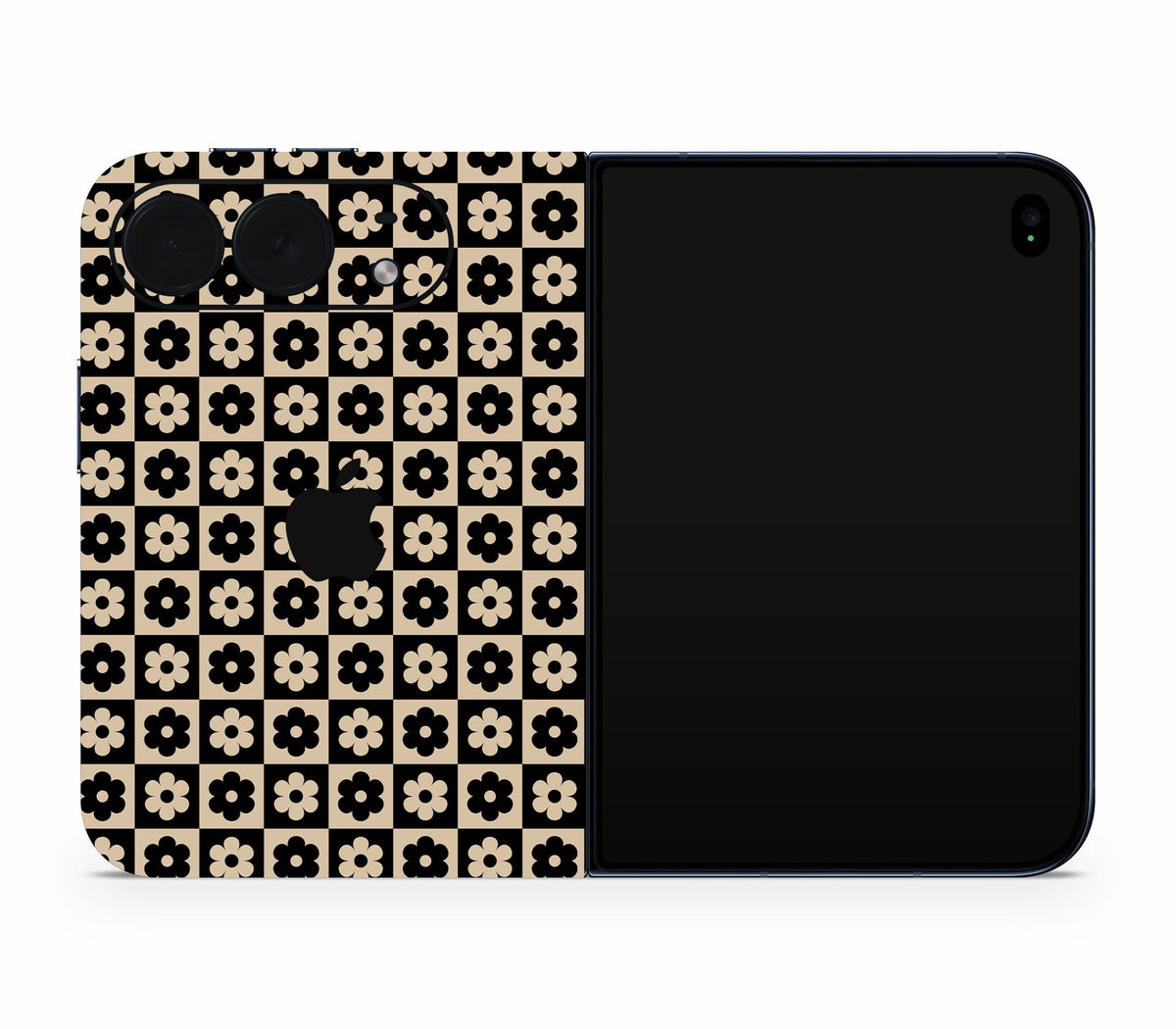 iPhone Duo skin, Floral Grid, full wrap with logo cutout