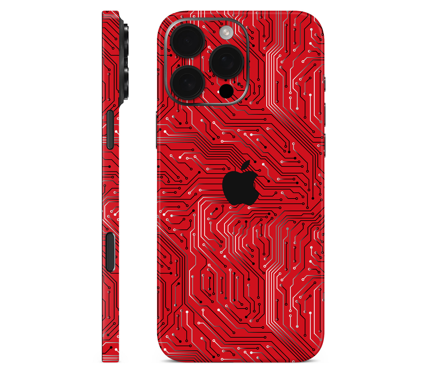 iPhone 16 Pro Max skin, REDLINE, full wrap with logo cutout
