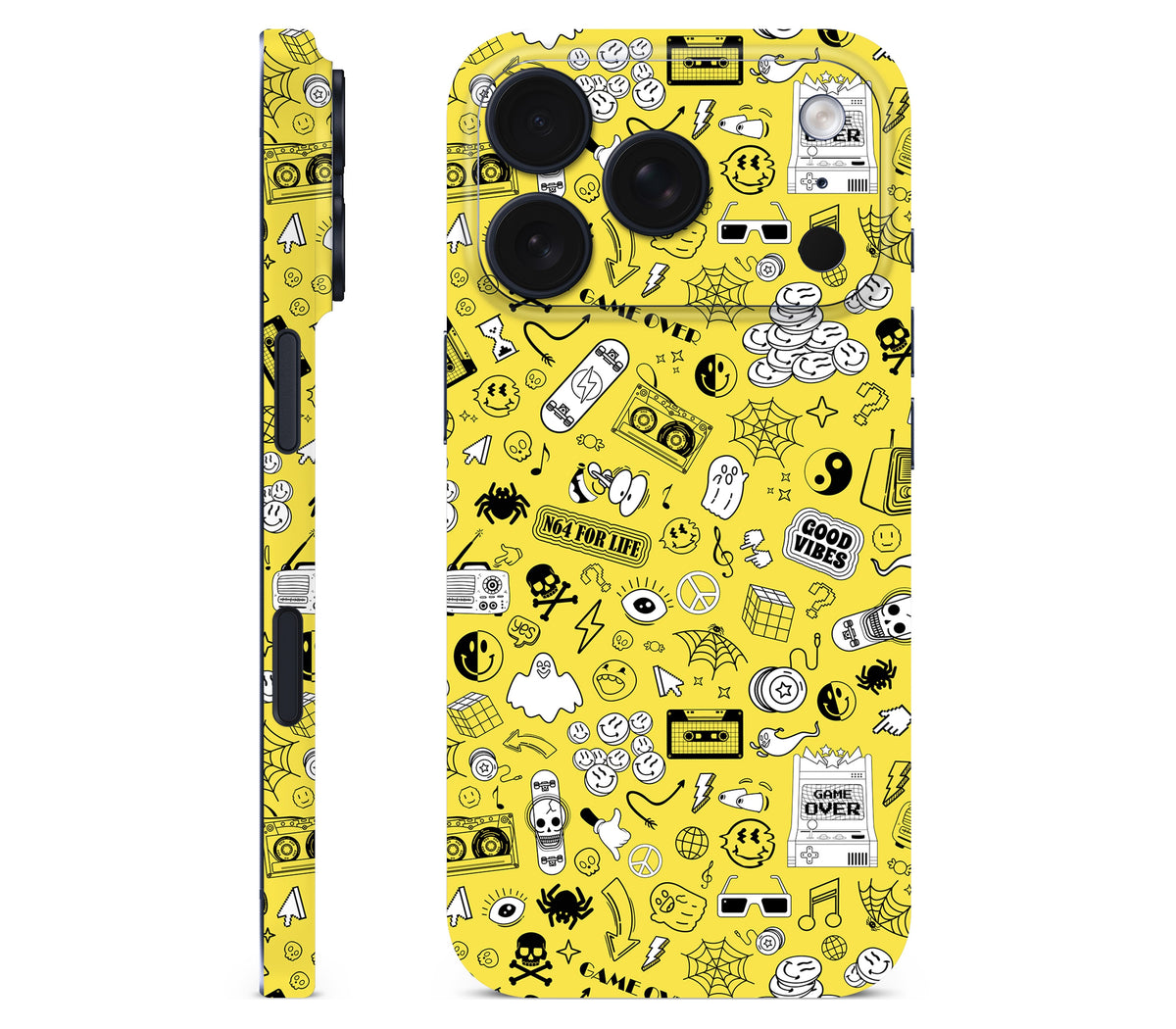 iPhone 18 Pro skin, 90’s Nostalgia, full wrap without logo cutout