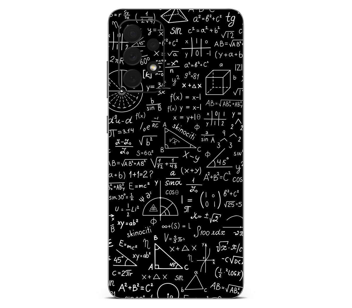Galaxy A72 skin, Math Madness, back skin