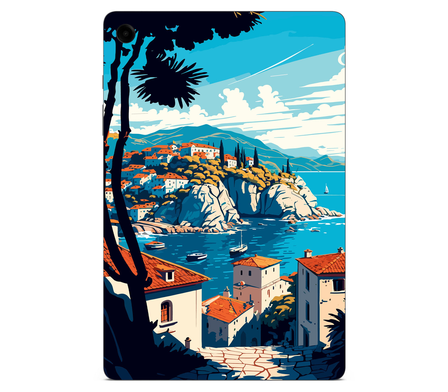 Galaxy Tab A11 Plus skin, Coastal Clouds, back skin