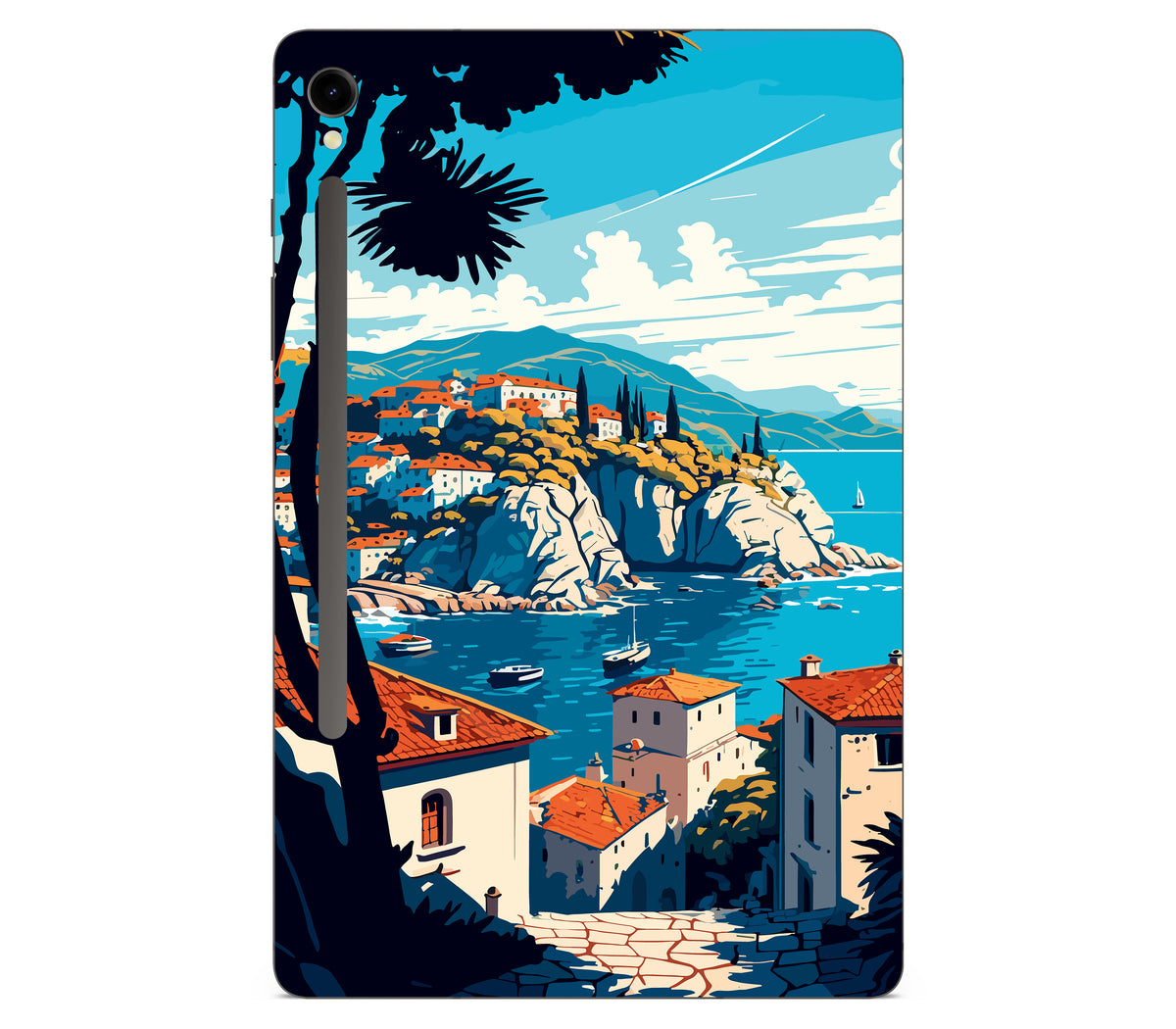 Galaxy Tab S9 skin, Coastal Clouds, back skin