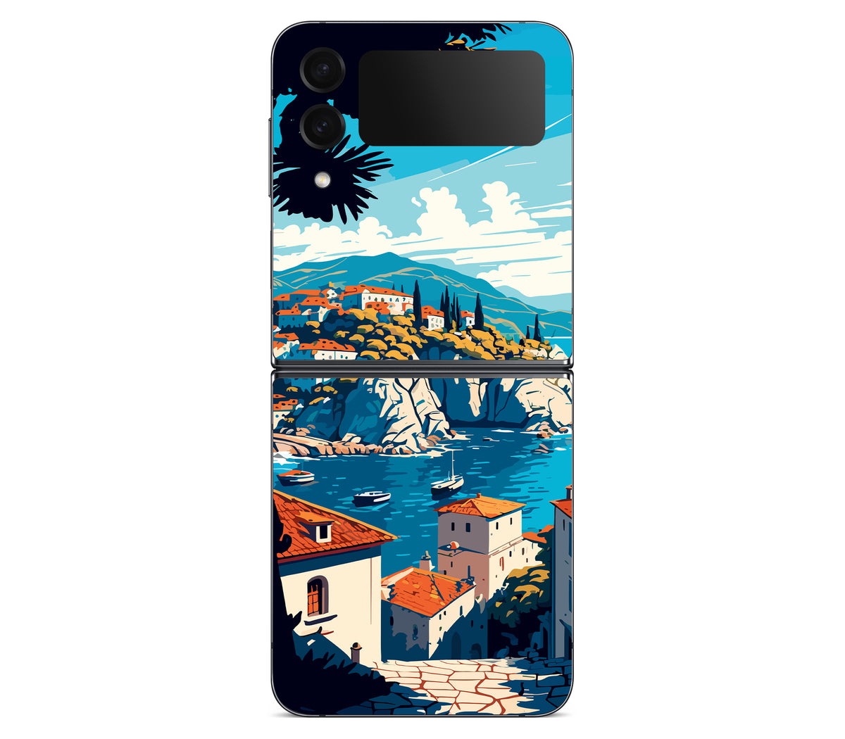 Galaxy Z Flip 4 skin, Coastal Clouds, back skin