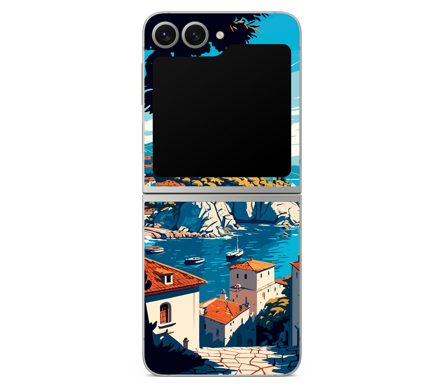 Galaxy Z Flip 7 FE skin, Coastal Clouds, back skin