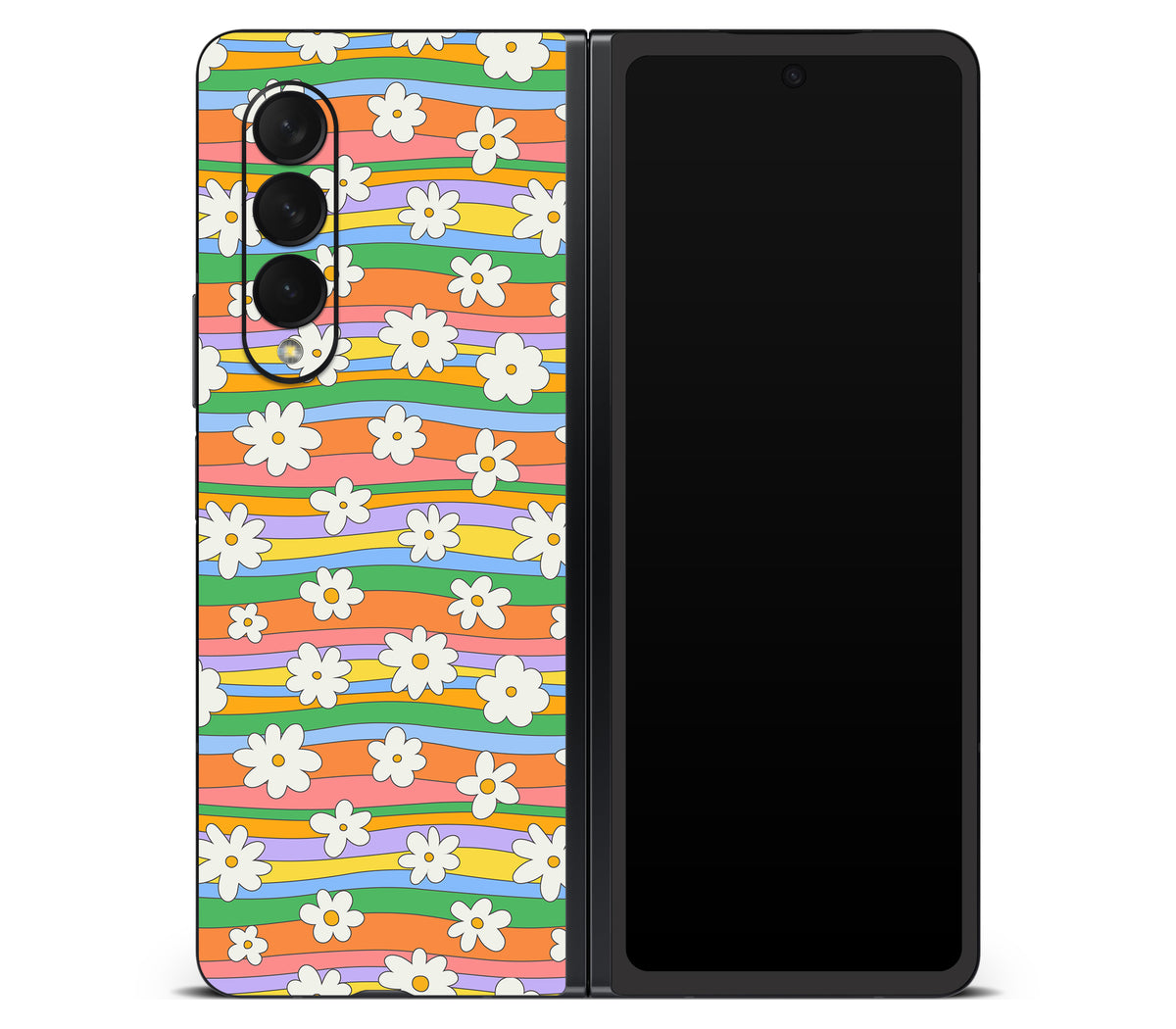 Galaxy Z Fold 3 skin, Daisy Drift, back skin